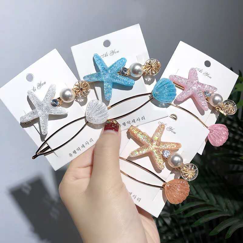 Cute Sweet Women's Mouth Starfish Shell Plastic Hair Clip display picture 7