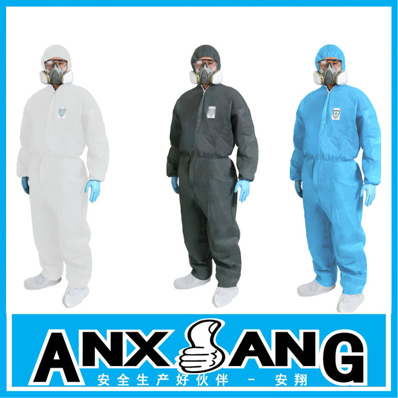Disposable non-woven overalls farm protective clothing dustproof anti-Gray 60g anti-static gown one-piece dust-free
