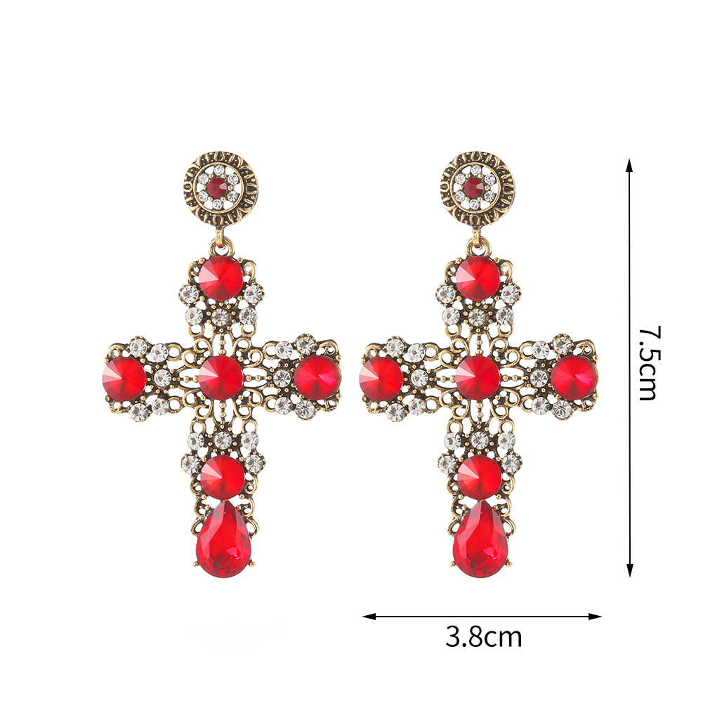 Cross Diamond Earrings Cheap Wholesales Yiwu Fashion Suppliers China display picture 18