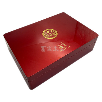 Custom Factory Pearl Paint Tea box Right Hill Hall woodiness Packaging box Dahongpao Tea Wooden box Customized
