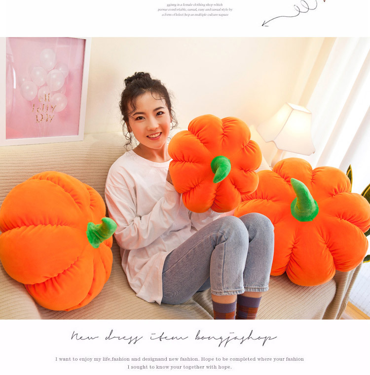 Cute Pumpkin Sleeping Pillow Plush Toy Rag Doll Large Round Cushion Birthday Gift Female Doll