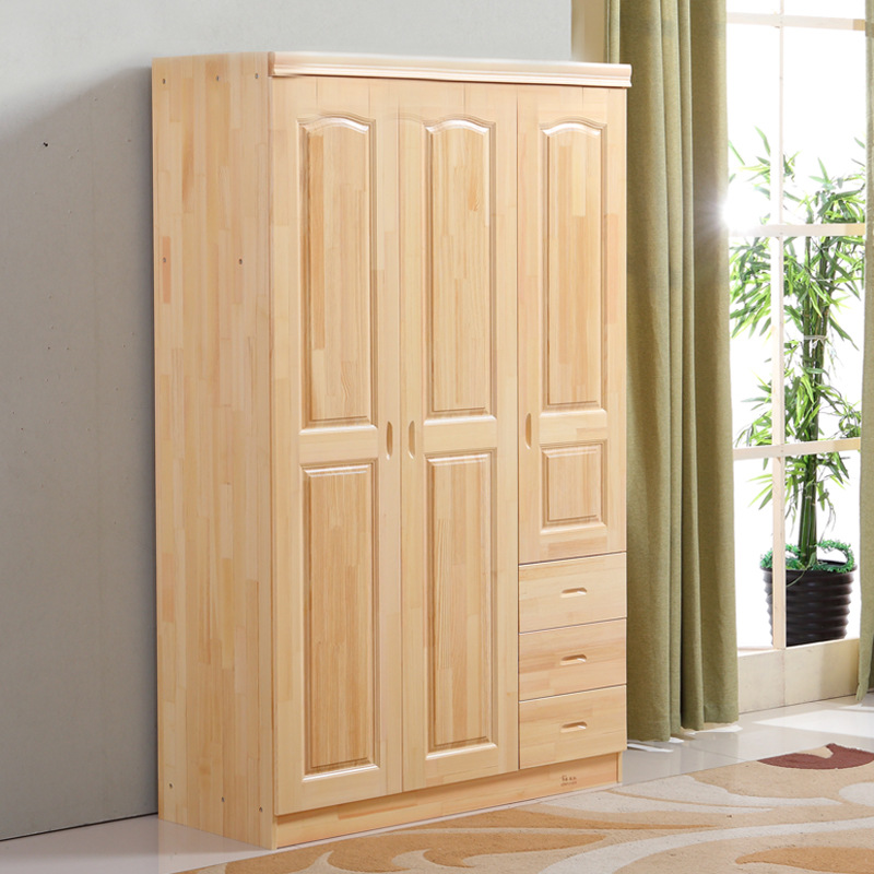 Wardrobe Simple and Hyundai Pinwen Pine Wood Wardrobe All -Genmi Two…