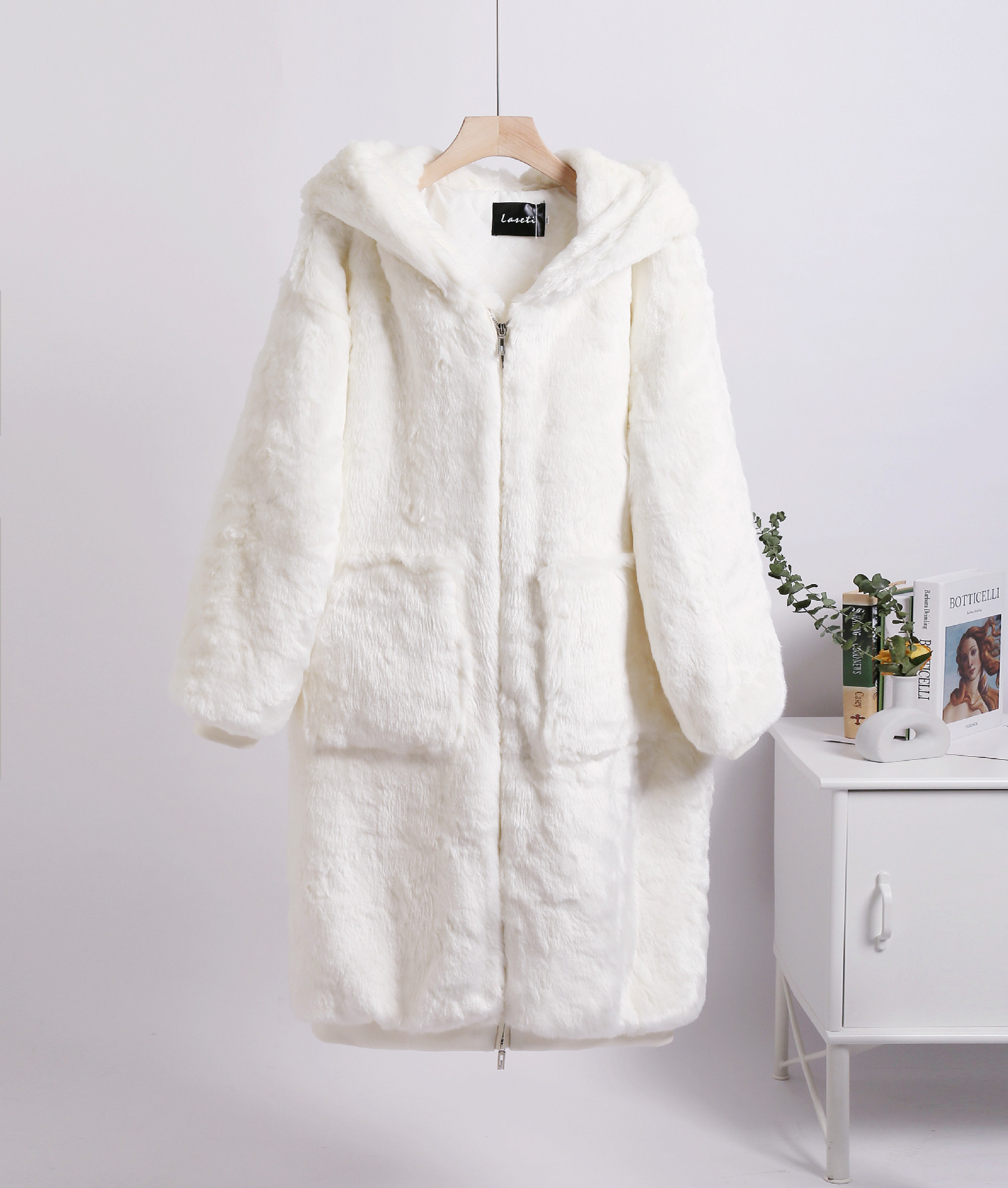 Women's clothing autumn and winter new Gigi same style rex rabbit fur thick long hooded fur coat fur coat for women_voghion.com
