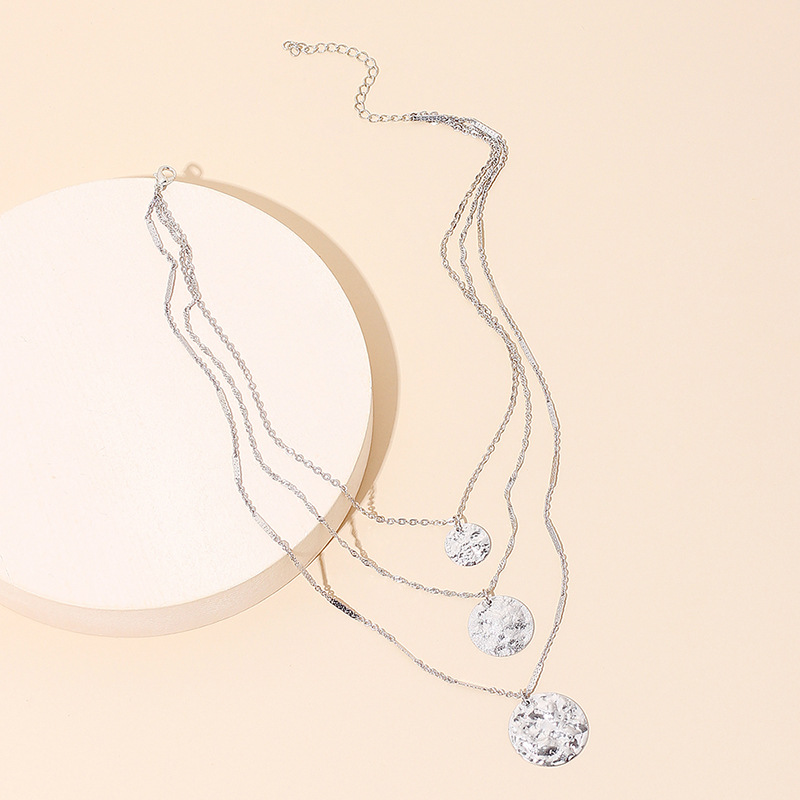 10g Weight Necklace Classification Wedding, Travel Occasion Women'S Gender Gold, Silver Color Multi-layer  Metal Sequined  Necklace 3