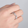 Fashionable dancing one size fresh ring, micro incrustation, simple and elegant design, on index finger