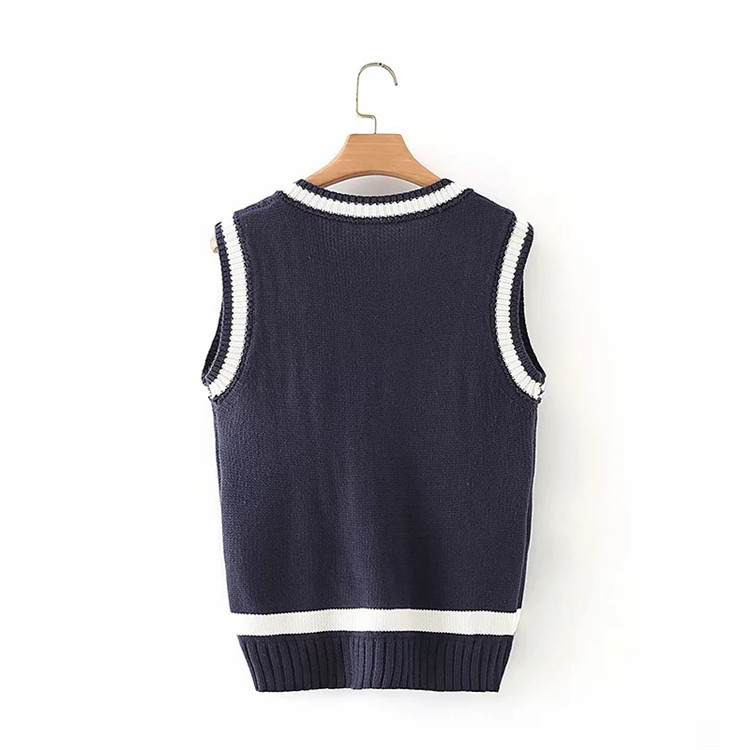 small V-neck sleeveless sweater   NSLD13700