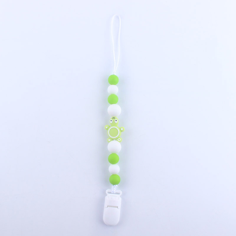 Bebé tortuga de silicona pezón Cadena de clip dientes de bebé Cadena de molienda cadena anti-caída calmante teether pezón