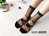 Autumn socks, glossy ultra thin crystal, Korean style, mid-length, plus size