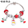 Apple, Christmas red bracelet, fashionable classic pendant for elderly