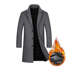 2020男士羊毛呢大衣秋冬中年韩版修身加棉毛呢西服男毛呢大衣混批