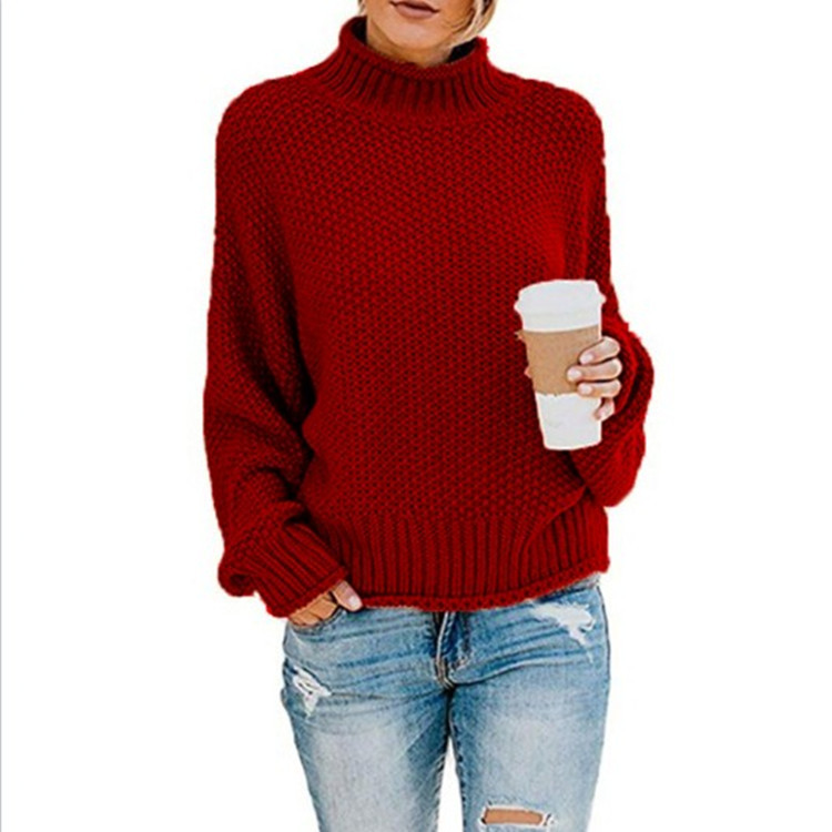 Otoño e Invierno nuevos géneros de punto de Europa y América del Comercio Exterior ropa de mujer Amazon popular línea gruesa jersey de cuello alto de las mujeres transfronteriza image 14