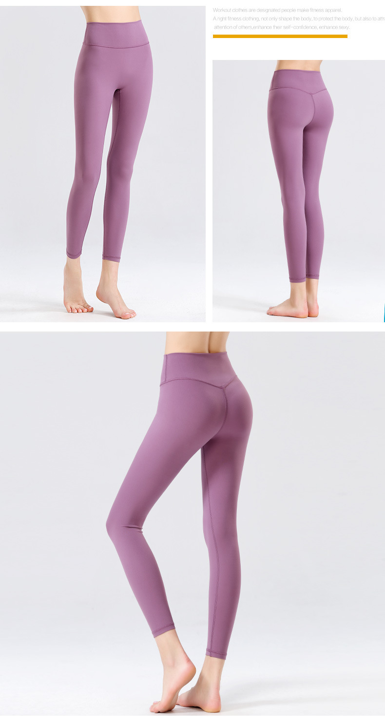 fashion plain color seamless yoga legging NSBS55875