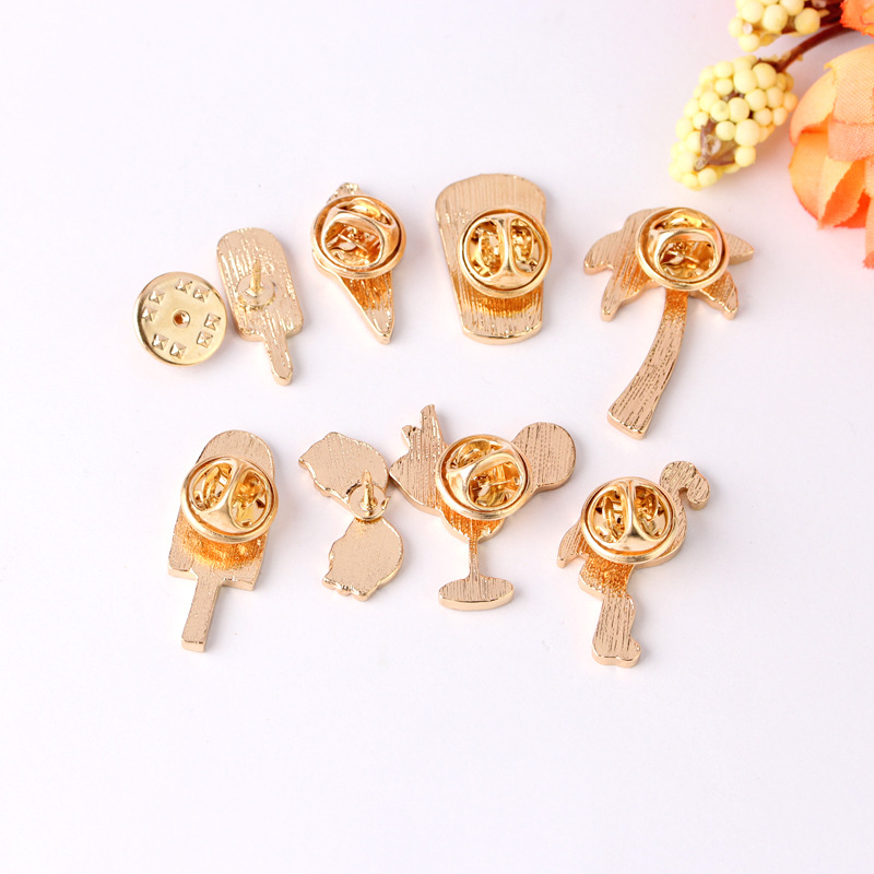 8g Weight Brooches Classification Cartoon Style Pin Ice Cream Flamingo Alloy Enamel Unisex Brooches