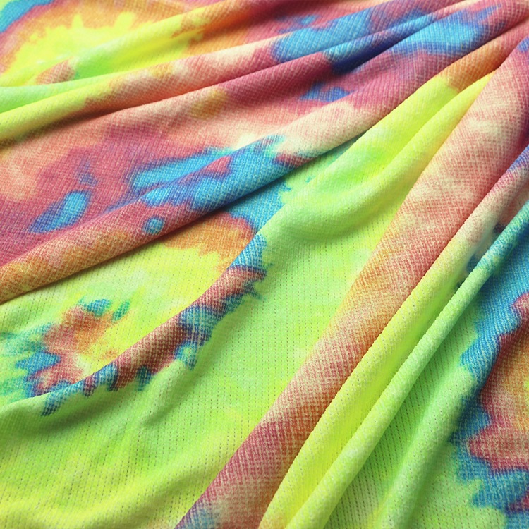 印花雪尼尔半边绒针织纬编粗针单面仿扎染分散印花雪尼尔半边绒布