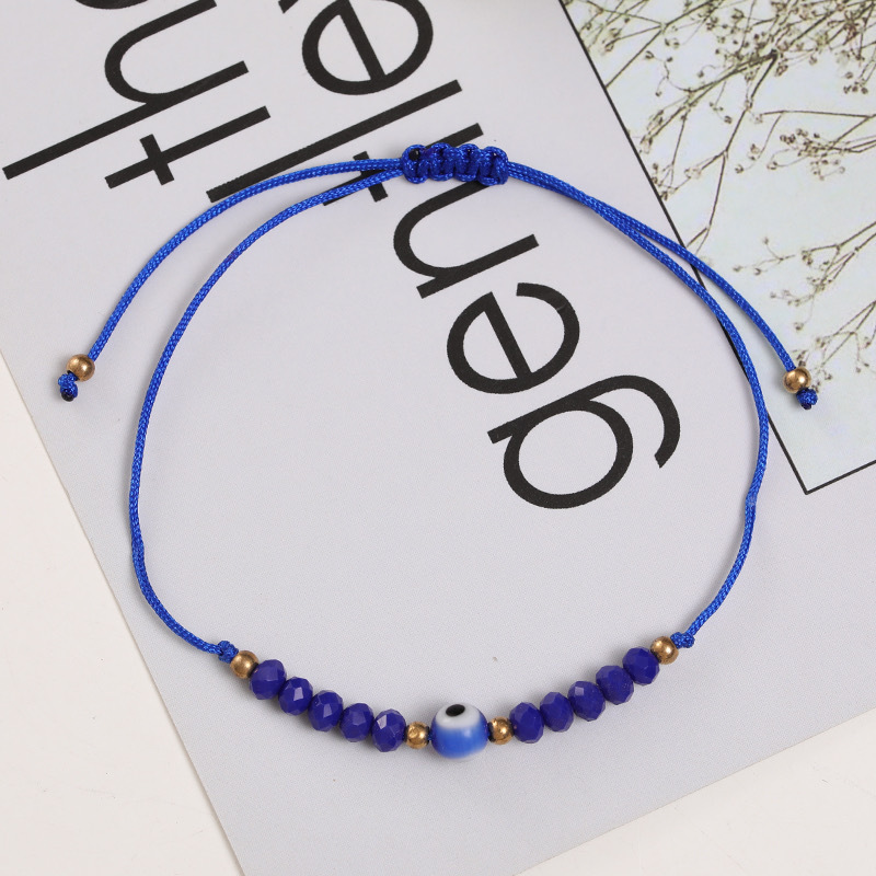Artificial Crystal, rope Material Eye Pattern Fashion Eye Artificial Crystal Rope Knitting Unisex Bracelets