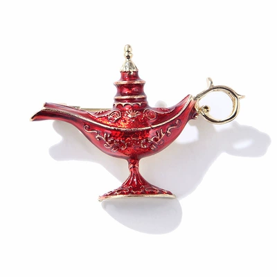 Blue Hao European and American fashion new Aladdin lamp enamel drop oil alloy brooch three-color optional accessories (Yaxa sancaqları) - xz4987a-red