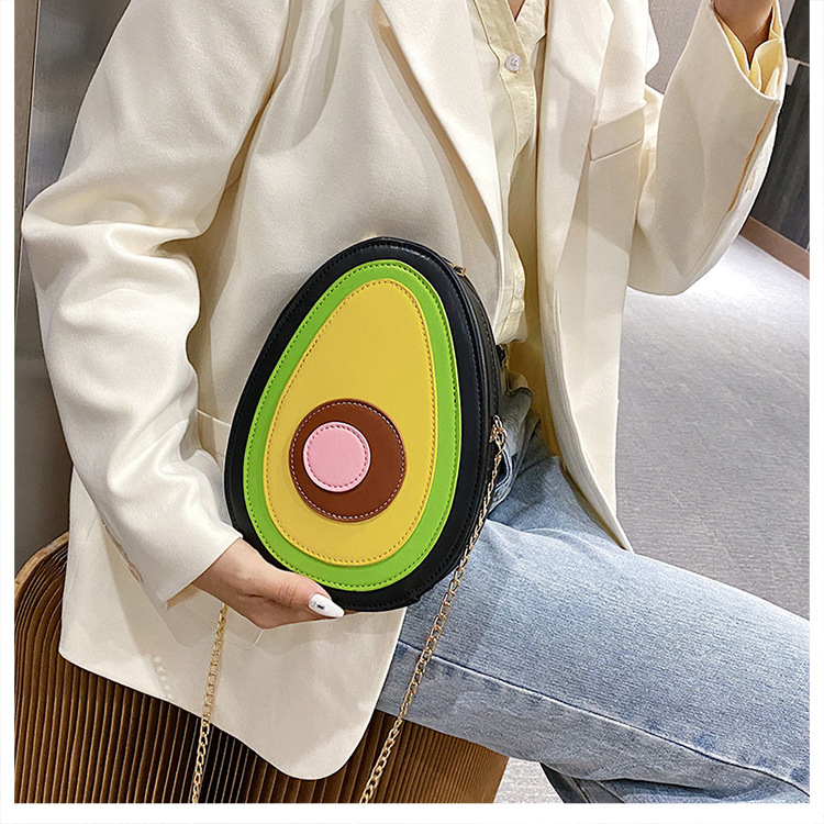 Vrouwelijk Medium Kunstleer Fruit Patroon Heerlijk Ovaal Rits Crossbody Tas display picture 2