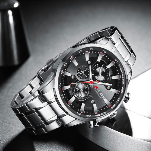 CURREN/Karen 8351 trendy men's waterproof watch six-pin multi-functional fashionable steel band watch