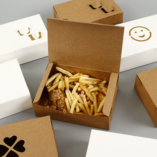 Disposable Korean fried chicken box kraft paper box chicken wings, chicken legs, chicken nuggets snacks, oil-proof takeaway packaging paper box