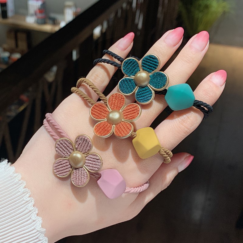 Women's IG Style Sweet Flower Plastic Resin Rubber Band Hair Tie display picture 5