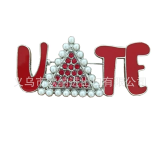 外贸跨境新款希腊妇女联谊会DELTA SIGMA THETA珍珠胸针别针批发