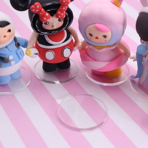 Clay Pushing Lightweight Air-dry Clay Handmade Craft Tools Acrylic Roller Stick Roller Bead Pressing Plate Pressing Disc Doll Base