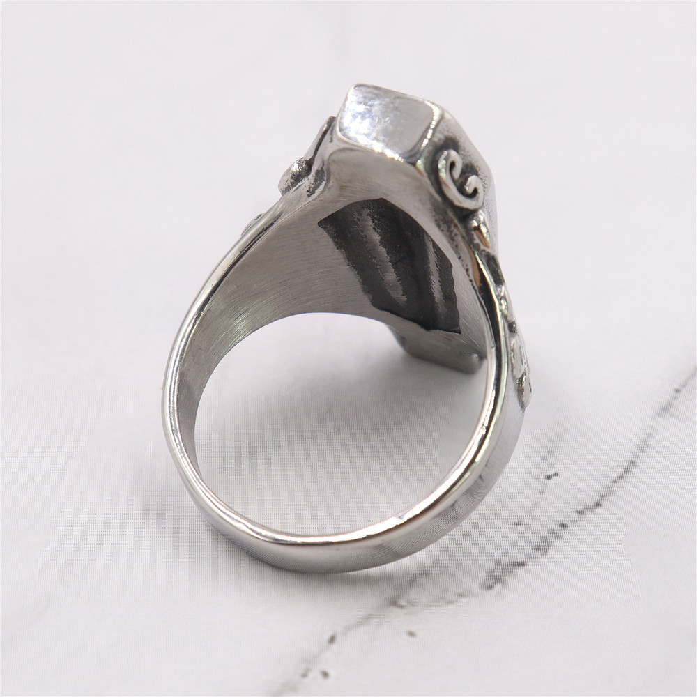 Retro Coffin Titanium Steel Enamel Unisex Rings display picture 3