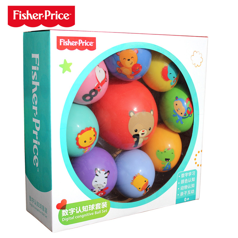 Fisher-Price费雪早教类婴幼儿数字认知球套装益智玩具彩色手抓球