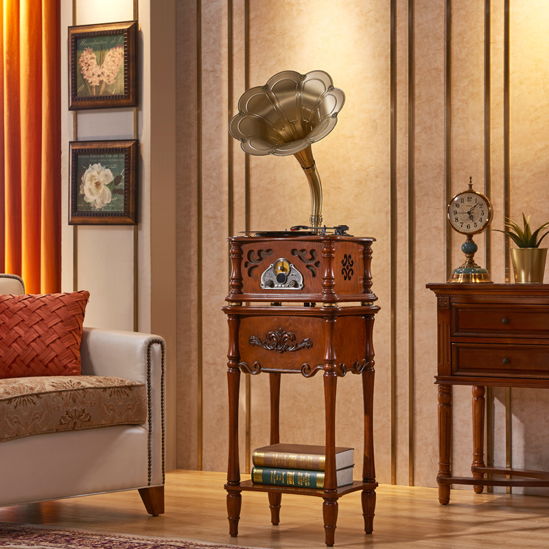 梵斯顿黑胶唱片机客厅音响老式电唱机大喇叭怀旧收音机蓝牙音箱|ms