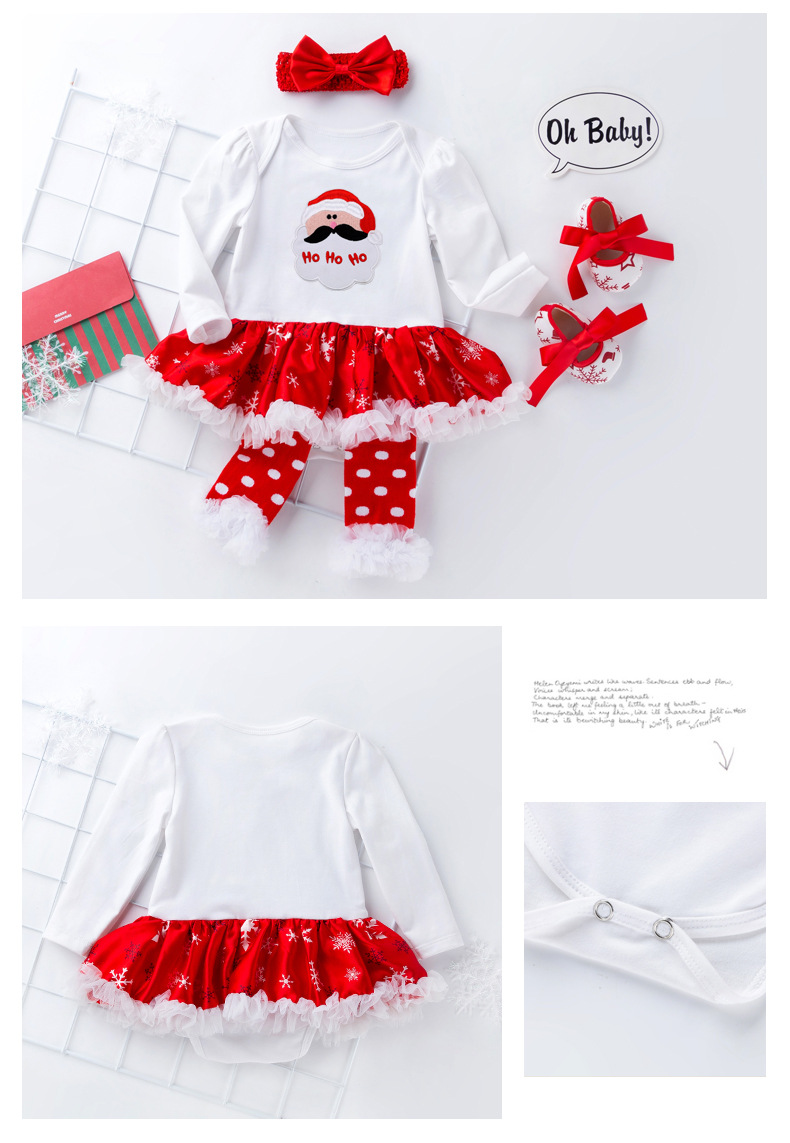 Christmas Fashion Cartoon Cotton Baby Rompers display picture 1