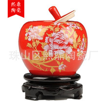 景德镇陶瓷花瓶摆件中国红存钱罐糖果罐手工创意家居婚庆礼品馈赠