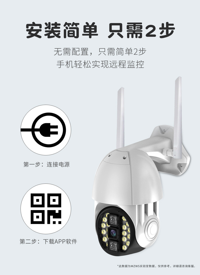 20灯球机室外防水监控器远程无线wifi网络全景高清夜视全彩