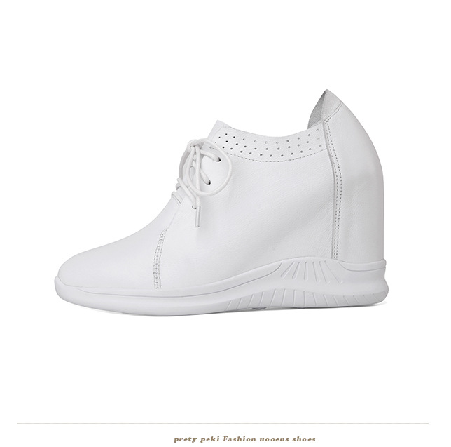 Giày sneaker nữ tăng chiều cao đế dày phong cách đơn giản thoải mái — màu đen chi tiết 10
