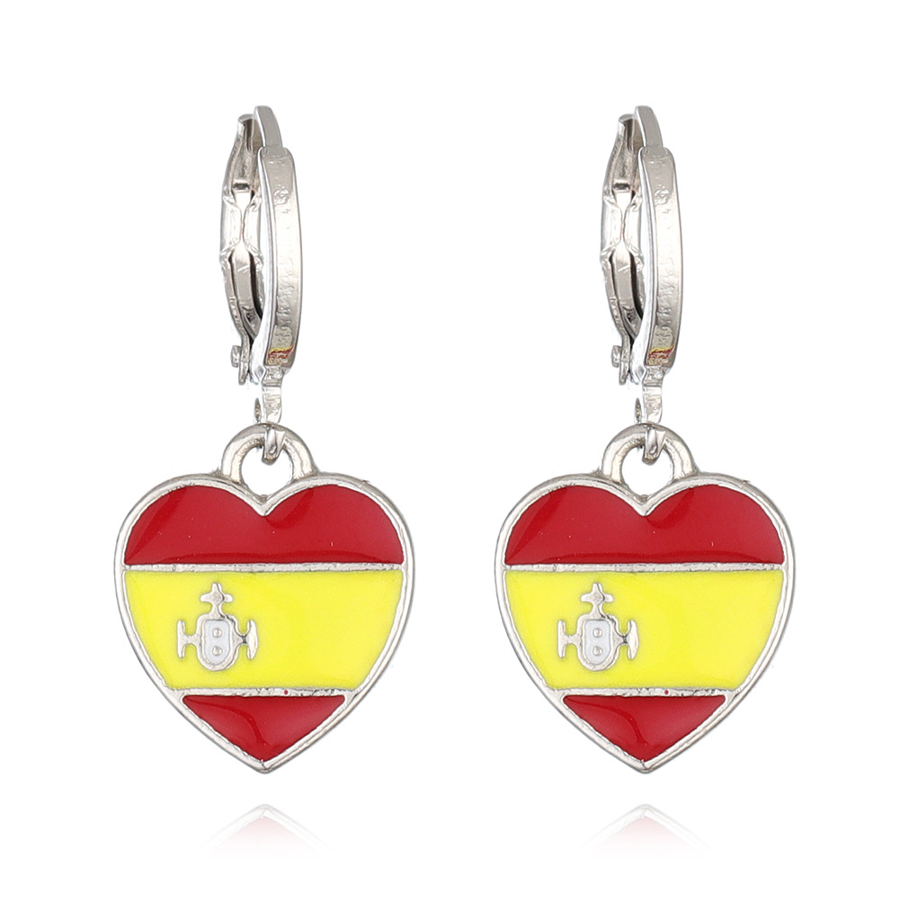 7g Weight Alloy Ear Needle Material Drop Earrings Classification 1 Pair Quantity Daily, Party Occasion Alloy Material National Flag Pattern Unisex Gender Enamel Design IG Style, Simple Style Style 1 Pair IG Style Simple Style National Flag Enamel Alloy Drop Earrings 13