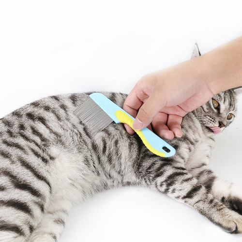 Factory direct supply of new hardcover pet flea comb, pet cleaning and beauty tools, deworming and knotting comb