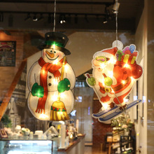 跨境聖誕節日氛圍裝飾店鋪櫥窗吸盤燈led創意彩燈掛燈網紅房間ins