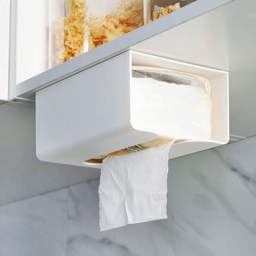 Creative toilet bathroom traceless wall-mounted upside-down punch-free storage tissue paper box home kitchen living room