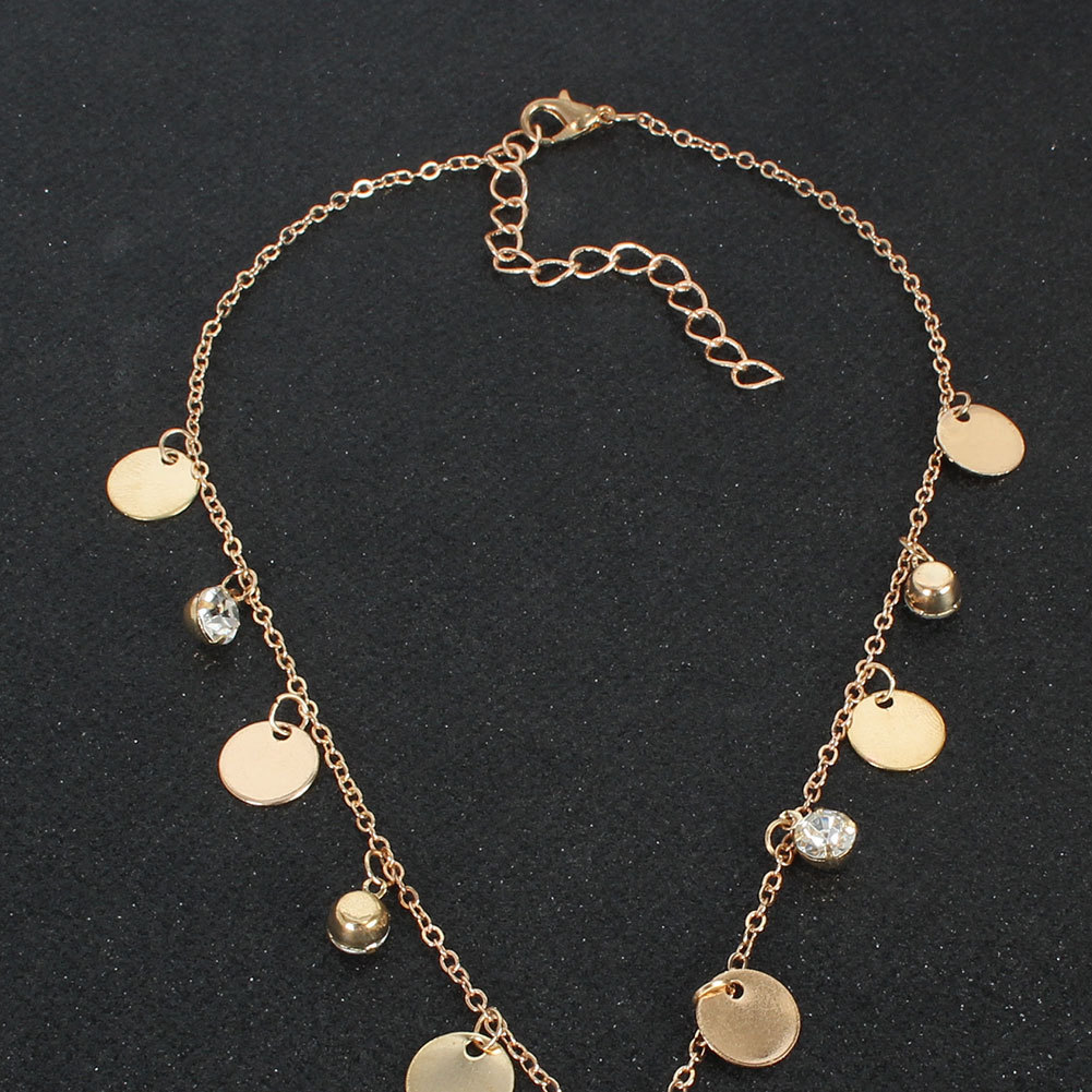 Fashion New Geometric Golden Chain Diamond All-match Necklace For Ladies display picture 4