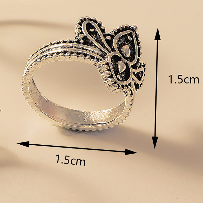 Jewelry Bohemian Retro Alloy Ring Fashion Simple Leaf Palm Hollow 10 Piece Set Wholesale Nihaojewelry display picture 4