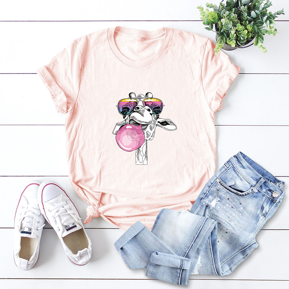 Camiseta de mujer de manga corta de gran tamaño informal cómoda delgada caliente NSSN890