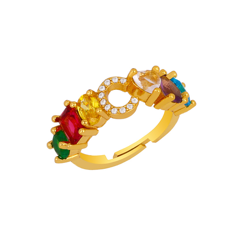 12g Weight 18K Gold Plated Plating Material Artificial Gemstones Inlay Material Birthday Occasion Copper Material Letter Pattern Women'S Gender Plating Design Fashion Style Fashion Letter Copper 18k Gold Plated Artificial Gemstones In Bulk 4