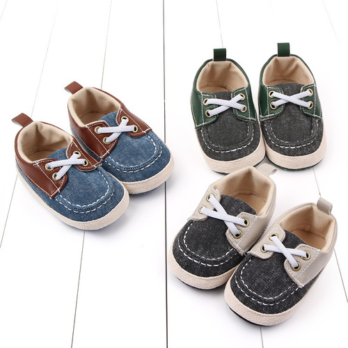 Spring and Autumn Newborn 0-12 Months Baby Shoes Anti-Slip Soft Sole Baby Learning to Walk Shoes Casual Baby Shoes 2408