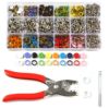 Cross border 9.5MM300 set 10 hollow solid colour Tall Prong Buckle tool suit Saliva towel
