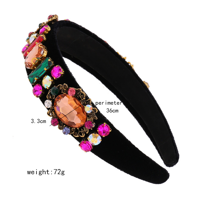Korean New Fashion Simple Rhinestone Wide-side Cheap Headband Wholesale display picture 2
