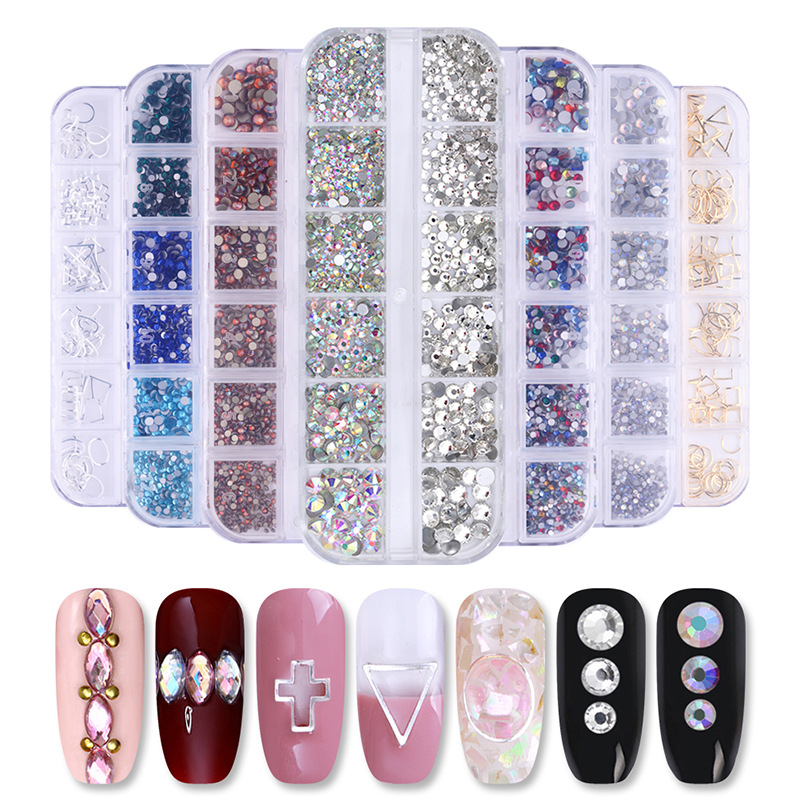 Shiny Round Rhinestone Nail Jewelry 1 Set display picture 1