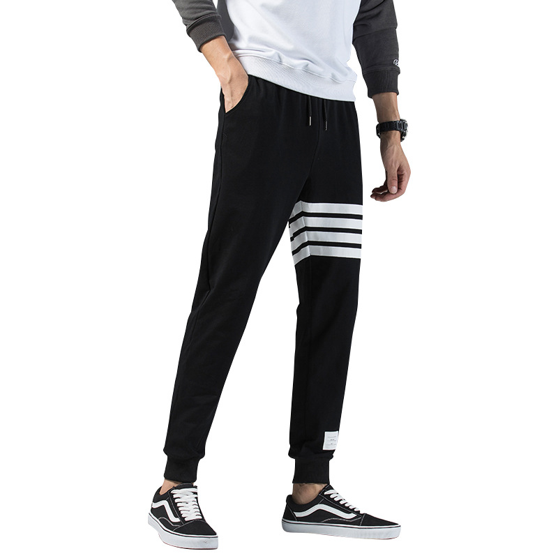Spring Loose Feet Four Bar Sports Autumn Closed Running, Fitness Fashion TB Sanitary for Men, Casual Pants_voghion.com