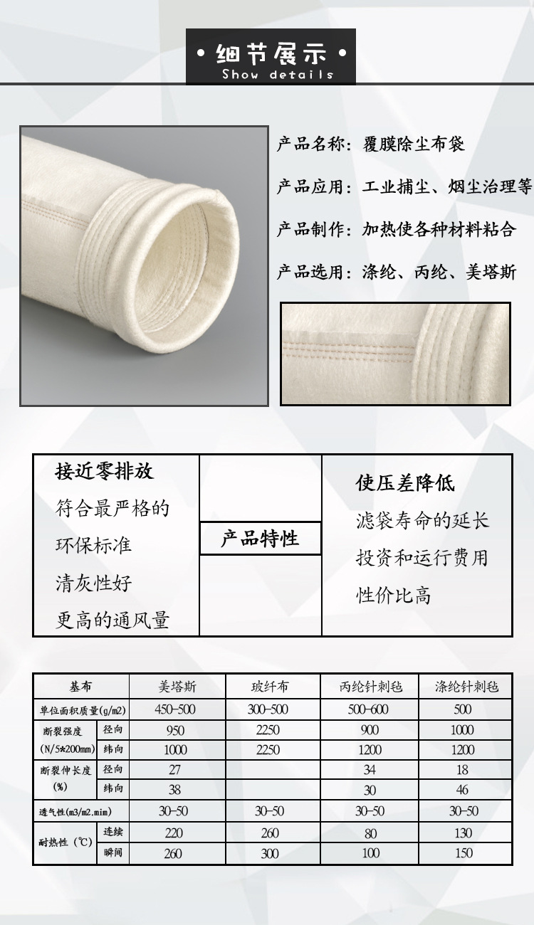 覆膜滤料细节展示