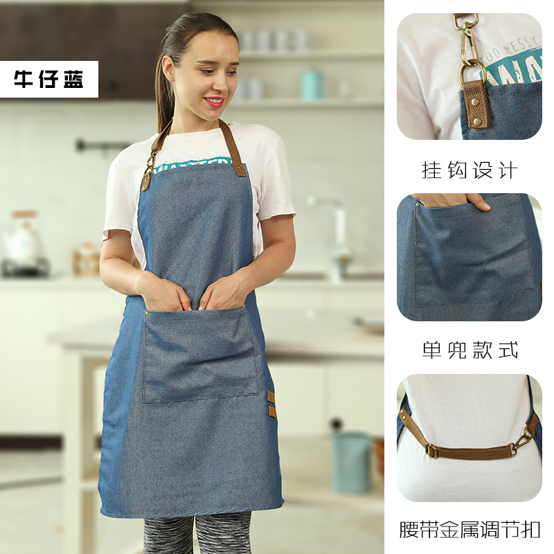 Cocina anti-fouling delantal casa de moda de las mujeres lindo estilo japonés coreano falda adultos overoles logotipo impreso de los hombres