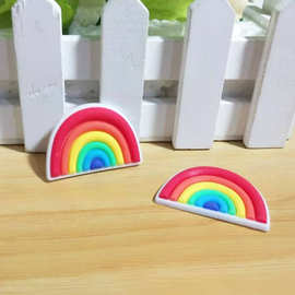 创意卡通迷彩彩虹手工DIY配件PVC硅胶贴配件驾驶证包包厂家直销