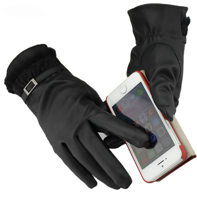 Cross border Touch Lace Imitation leather glove Alex Touch screen touch lady glove winter